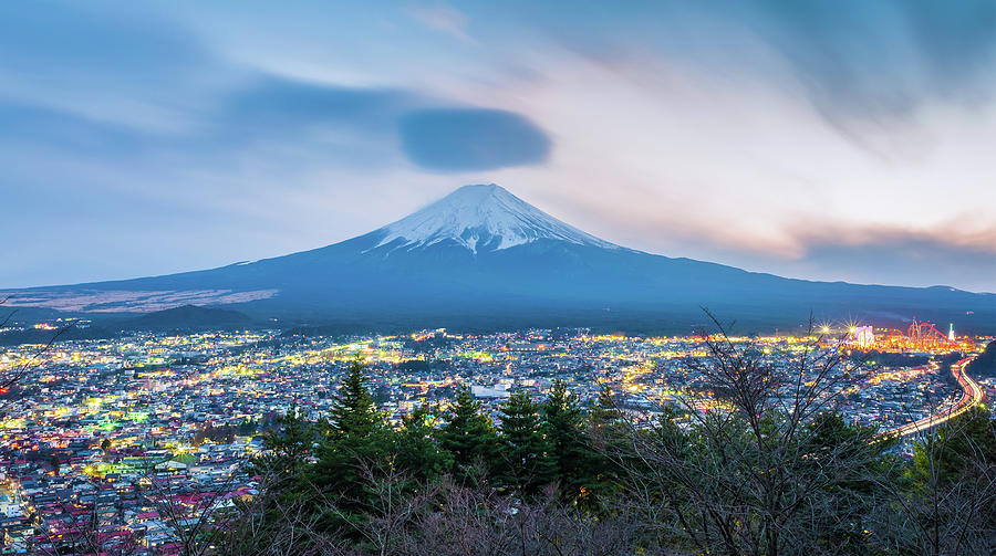 Mt Fuji At Twilight Photograph by Japan