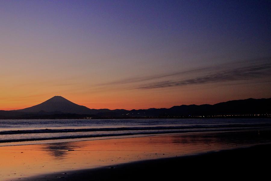 Mt. Fuji From Enoshima Beach Photograph by Jun Okada