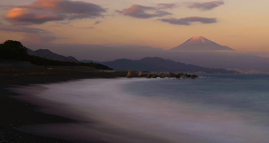 Sunset Photograph - Mt. Fuji From Miho No Matsubara by Shinji Sugiura
