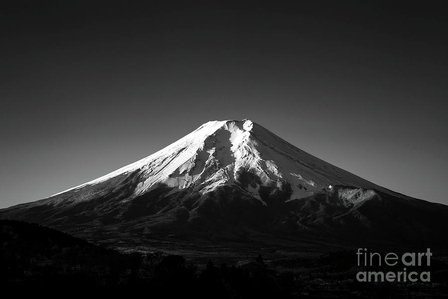 Mt Fuji In Black And White By Yuga Kurita