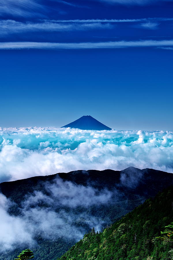 Mt. Fuji Surrounded By A Sea Of Clouds Photograph by Hiroshi Nishihara