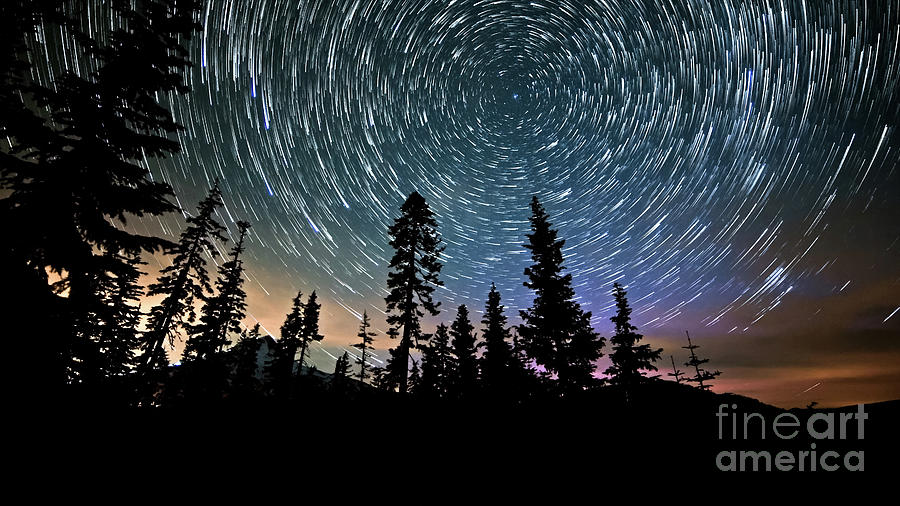 Mt. Hood And Aurora Night Sky Star Photograph by Tyler Hulett