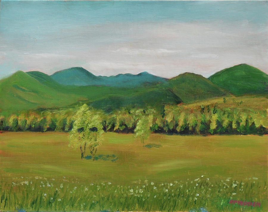 Mt Marcy and Algonquin  from Heaven Hill Farm Painting by Robert P Hedden