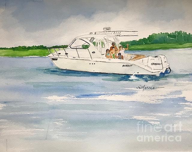 Boat Painting - Mt. Pleasant, SC by Jill Morris