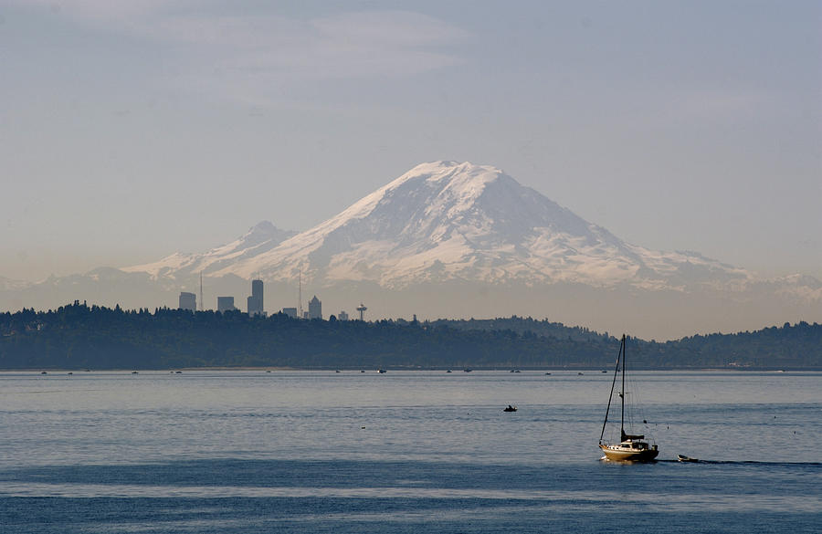 Mt. Rainier From Distance Photograph By Davelogan 