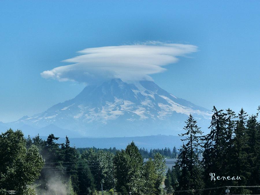 Mt Rainier Washington Lenticular Clouds Photograph by A L Sadie Reneau