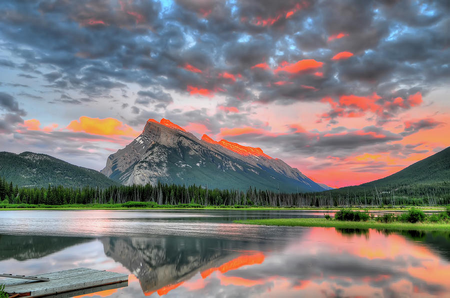 Mt. Rundle Sunset Photograph by Hai Chen