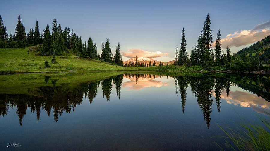 Mt.rainier Reflection In Little Tipsoo Lake Photograph by John R Huang