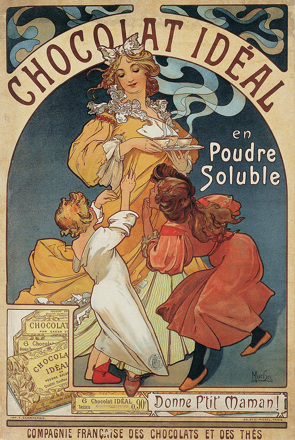 Mucha Alphonse Marie Chocolat Ideal Painting by National Art Museum of ...