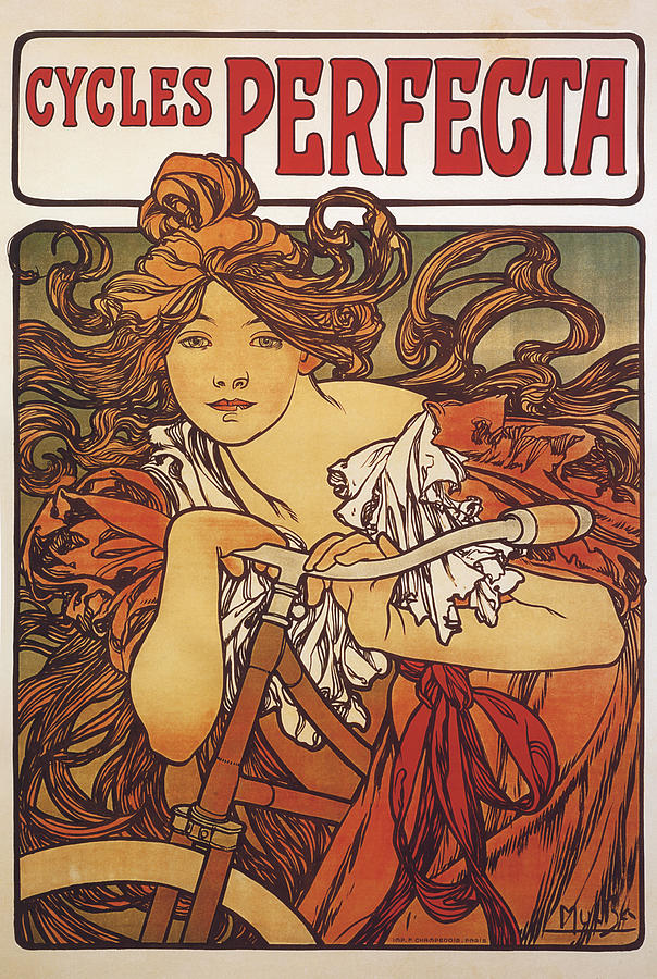 Mucha-cycles Perfecta Mixed Media by Portfolio Arts Group Mucha-cycles Perfecta Mixed Media by Portfolio Arts Group