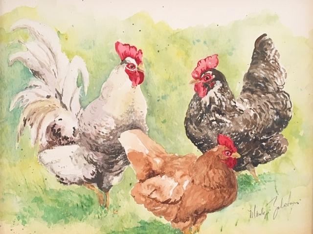 Muckross Chickens Painting by Marilyn Zalatan