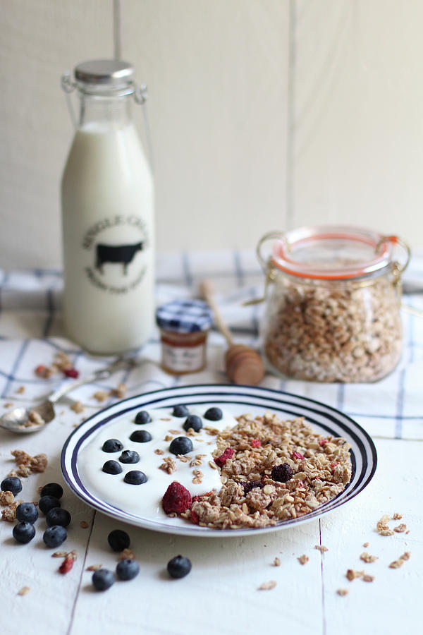 Muesli With Yoghurt And Berries Photograph by Sylvia E.k Photography