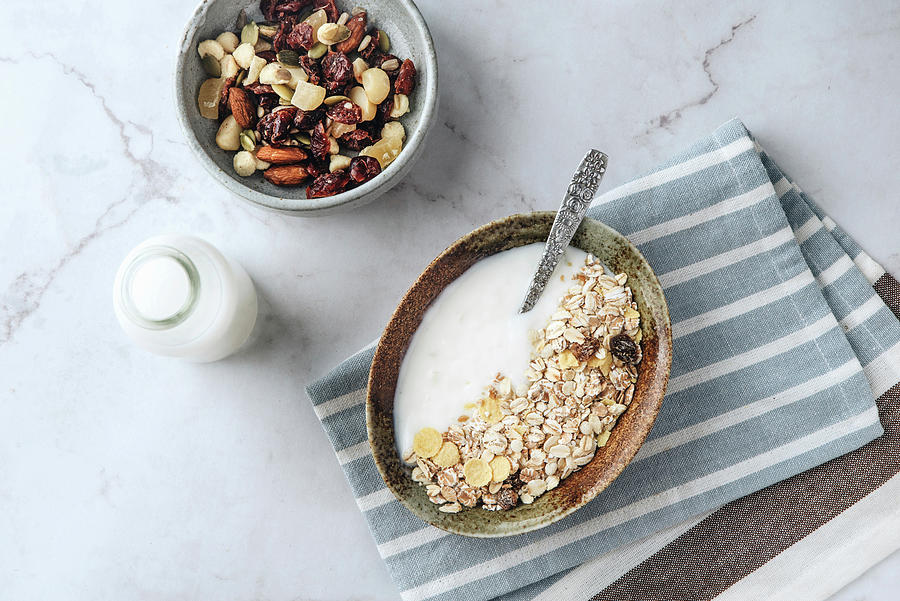 Muesli With Yoghurt And Nuts Photograph by Max D. Photography