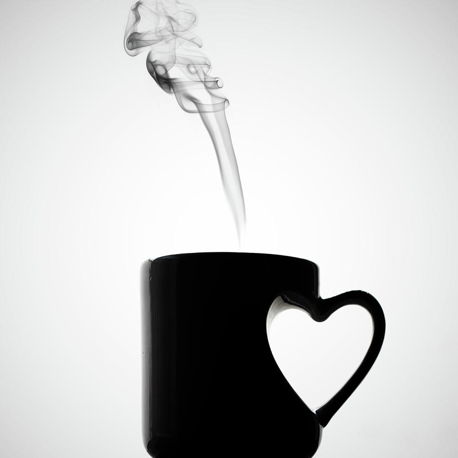 Mug Of Coffee With Handle Of Heart Shape Photograph by Saulgranda