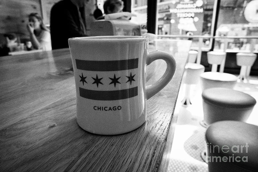 Mug Of Coffee With The Chicago Flag In Stans Donuts In Wicker Park Chicago Il Usa Photograph By Joe Fox