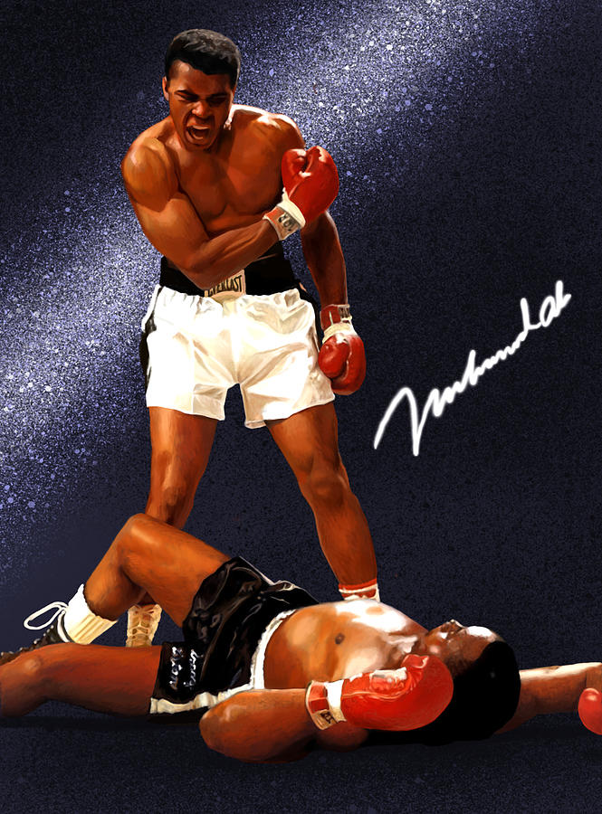 Sports Digital Art - Muhammad Ali Knockout Sonny Liston by Fortunata Belani