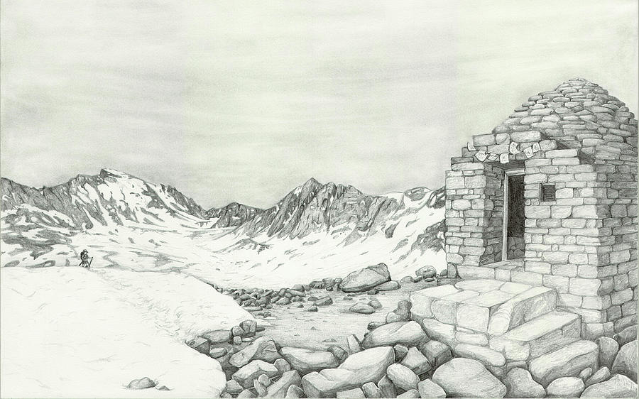Muir Pass Drawing by Elizabeth Mordensky