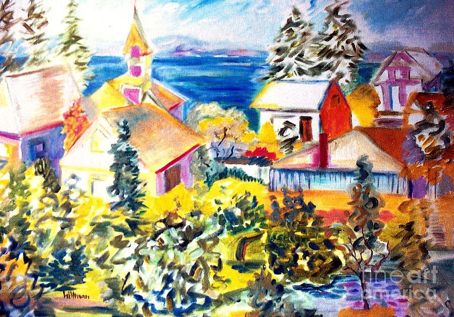 Mukilteo View 1997 Painting by A Hillman