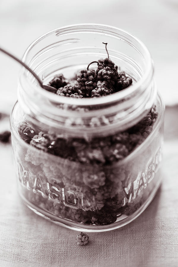 Mulberries In A Glass Photograph by Eising Studio
