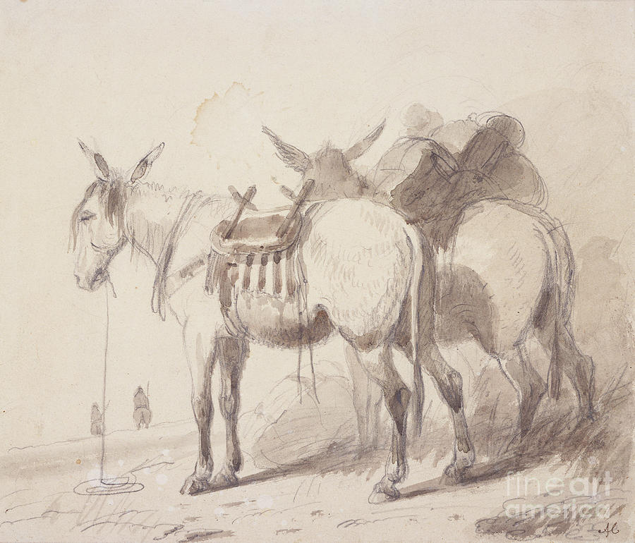 Mule Equipment, C.1837 Painting by Alfred Jacob Miller - Fine Art America