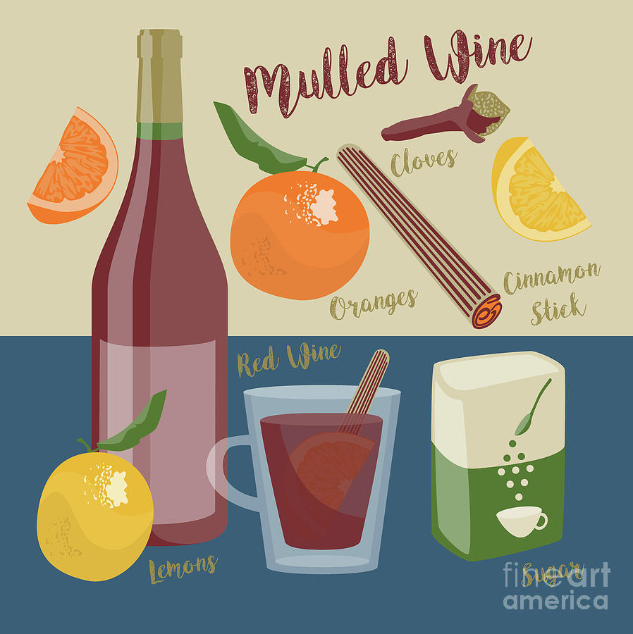Mulled Wine Digital Art by Claire Huntley