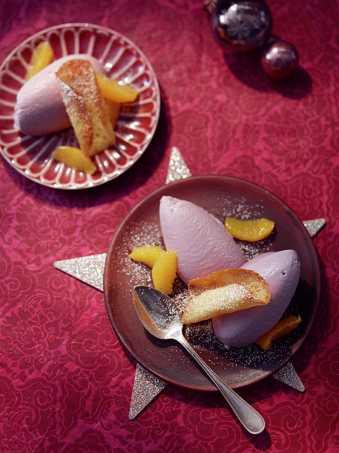 Mulled Wine Mousse With Orange Segments And Orange Wafer Biscuits christmas Photograph by Jan-peter Westermann