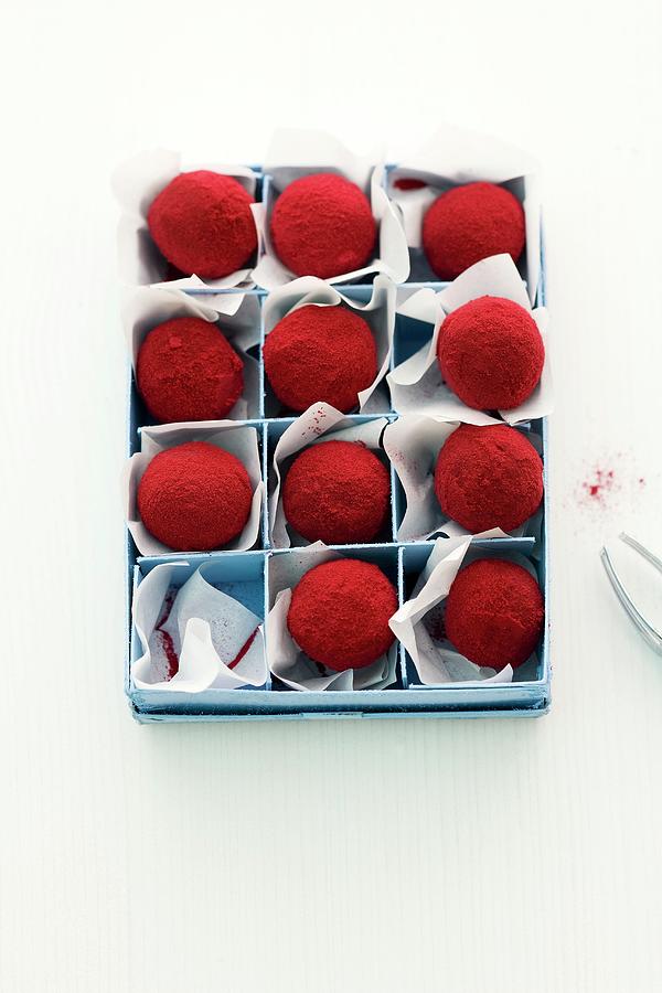 Mulled Wine Truffles In A Chocolate Box Photograph by Michael Wissing ...