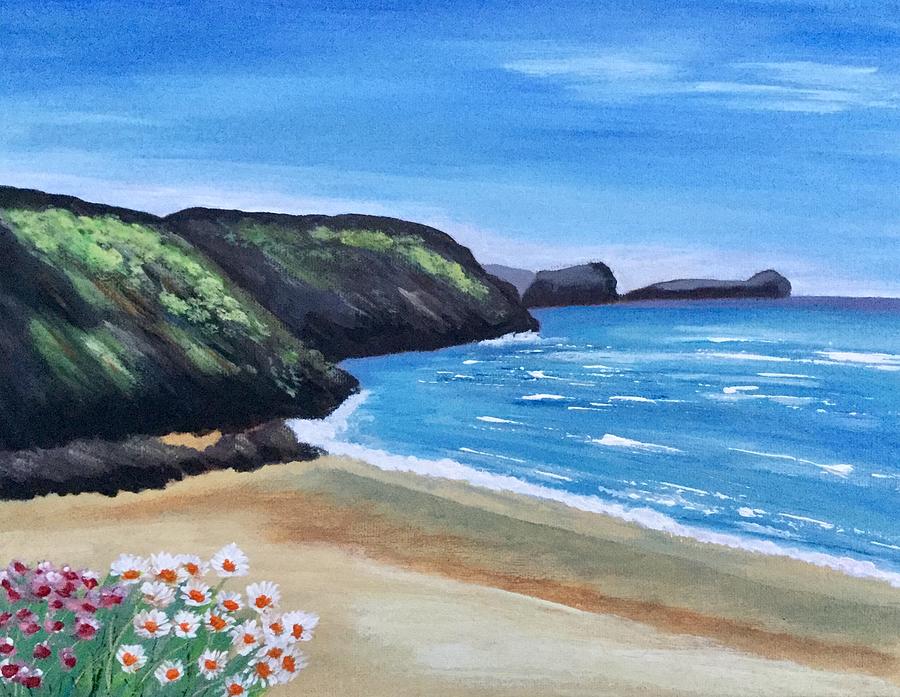 Mullion Cove, Cornwall Painting by Barbara Magor