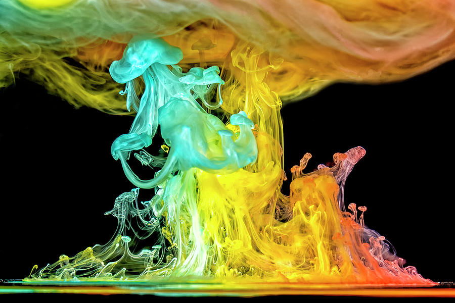 Multi Colored Liquid Art Photograph by Deborah Ritch