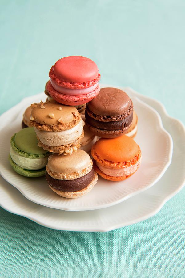 Multi-colored Macaroons; Stacked Photograph by Studer, Veronika