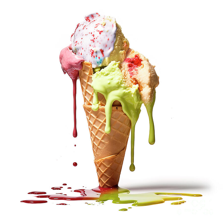 Multi-flavoured Ice Cream Cone Photograph by Leonello Calvetti/science Photo Library Multi-flavoured Ice Cream Cone Photograph by Leonello Calvetti/science Photo Library