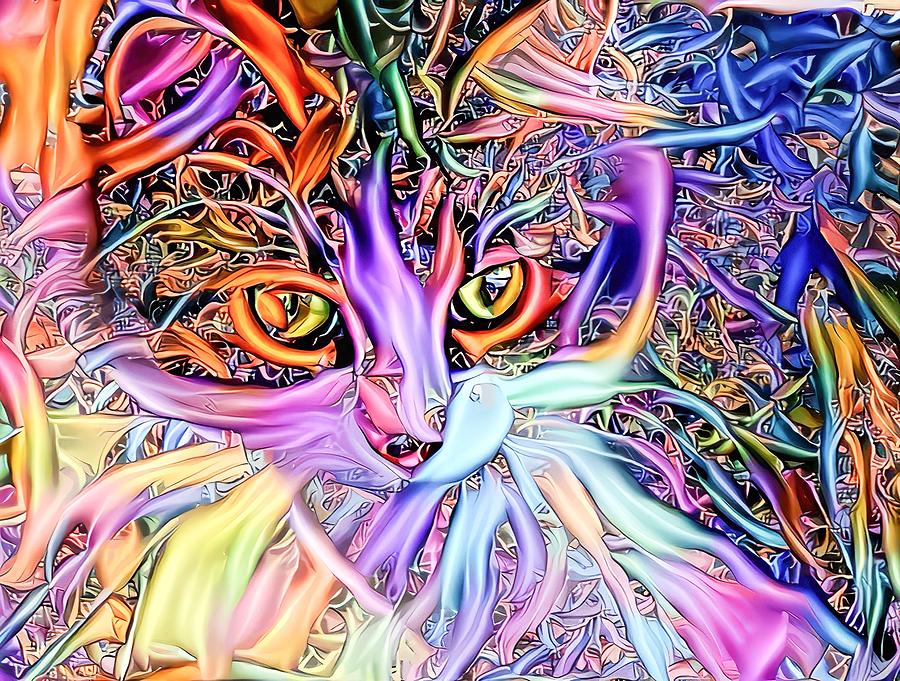 Multicolor Spaghetti Cat Digital Art by Don Northup