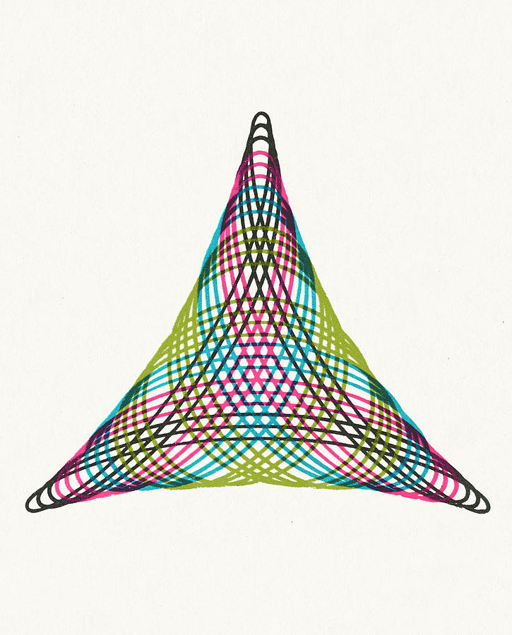 Multicolor Triangle Line Drawing Drawing by CSA Images - Fine Art America