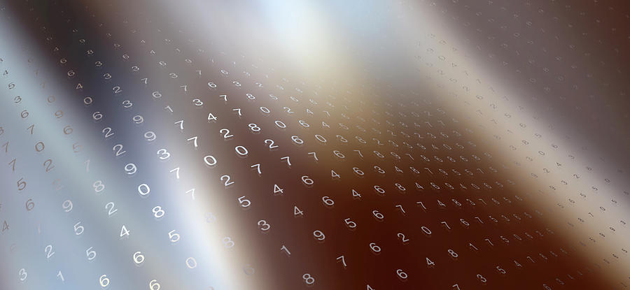 Multiple Rows Of Random Numbers On A Digital Art by Ralf Hiemisch
