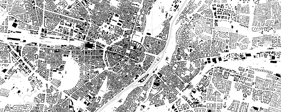 Munich building map Digital Art by Christian Pauschert