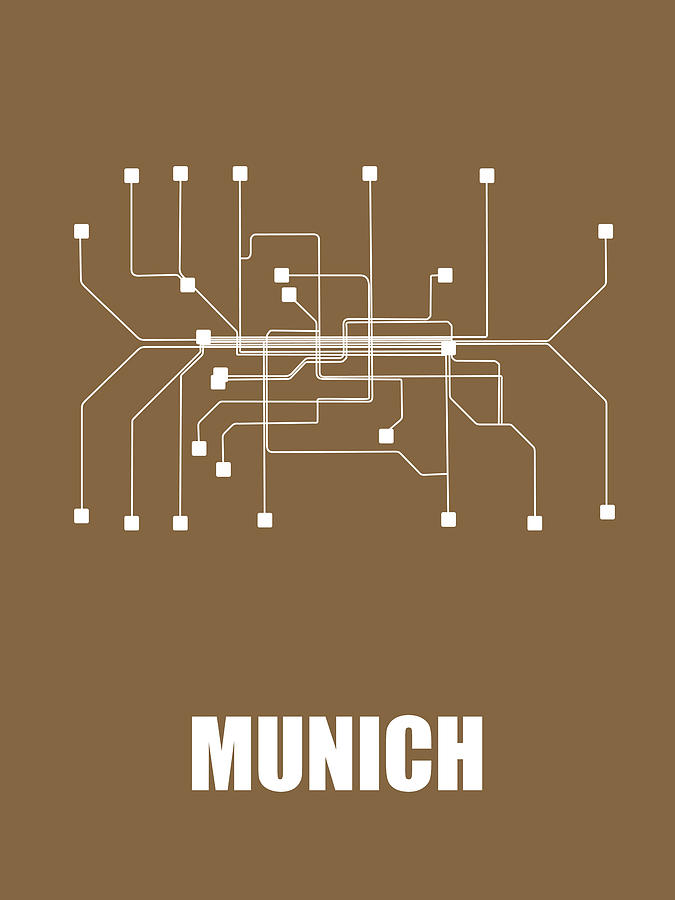 Munich Digital Art - Munich Subway Map 2 by Naxart Studio Munich Digital Art - Munich Subway Map 2 by Naxart Studio