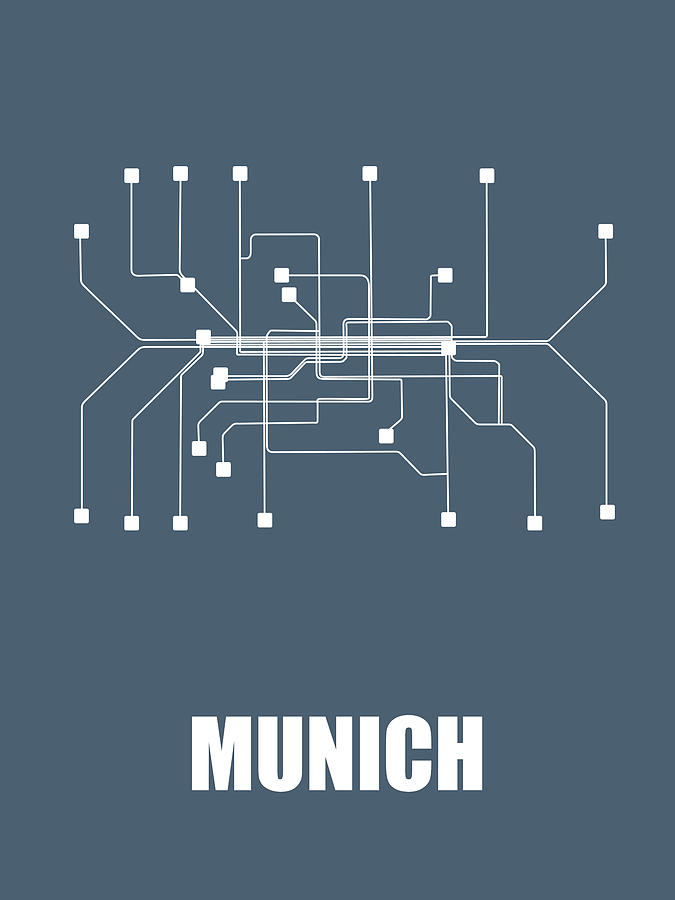 Munich Digital Art - Munich Subway Map by Naxart Studio Munich Digital Art - Munich Subway Map by Naxart Studio
