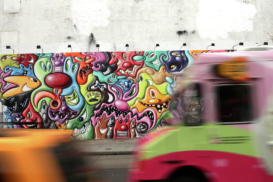 Mural By Graffiti Artist Kenny Scharf Photograph by Spencer Platt