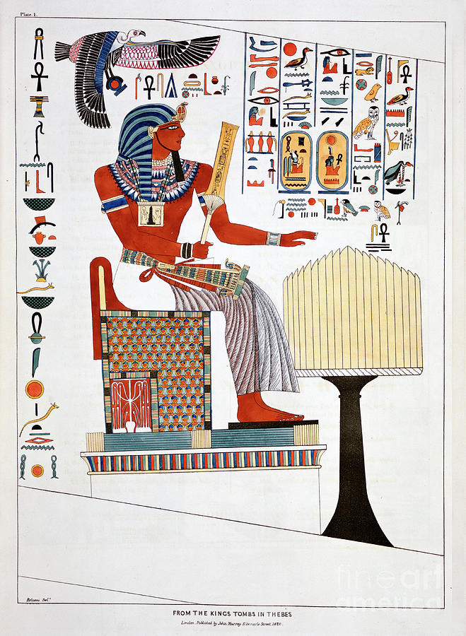 Mural From The Kings Tombs In Thebes Drawing by Print Collector