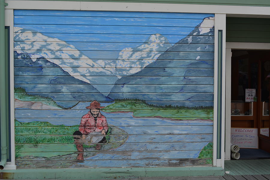 Mural of panning for gold by Joe Smiga Mural of panning for gold by Joe Smiga