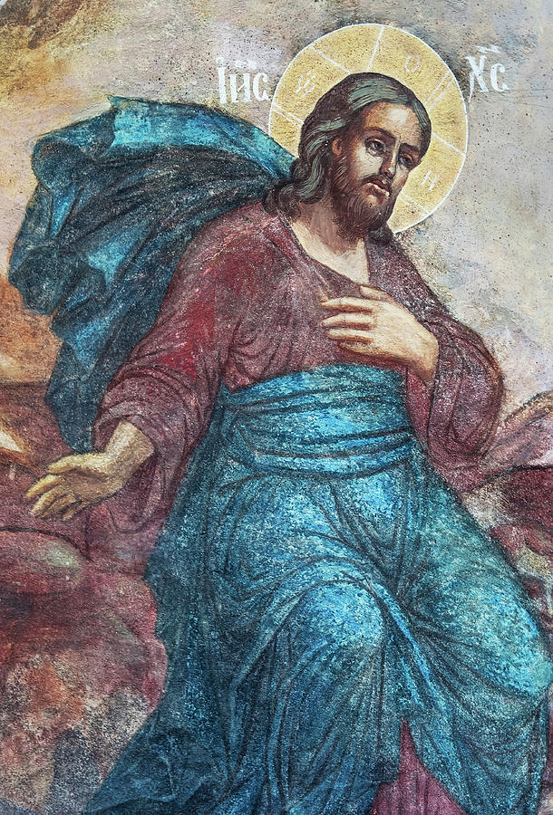 Mural Painting of Jesus Christ in Tolga  Photograph by Jenny Rainbow