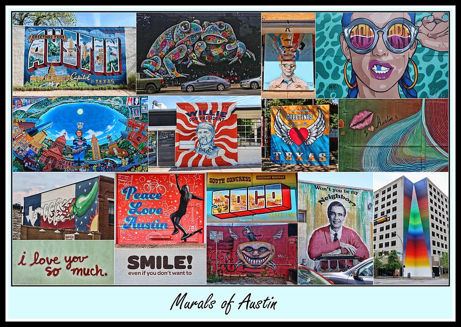 Murals of Austin - Collage Photograph by Allen Beatty