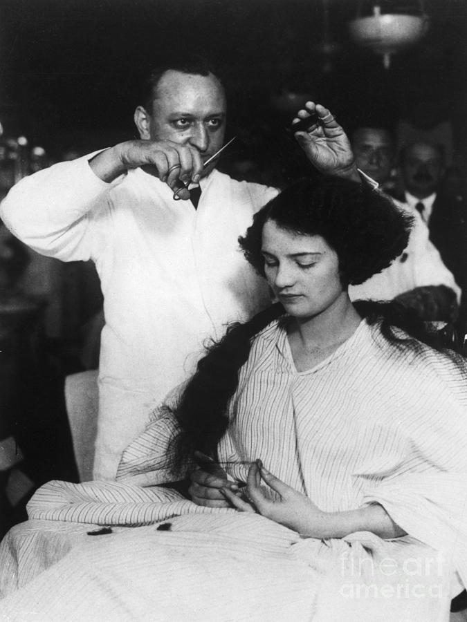 Muriel Redd Having Her Hair Bobbed Photograph by Bettmann