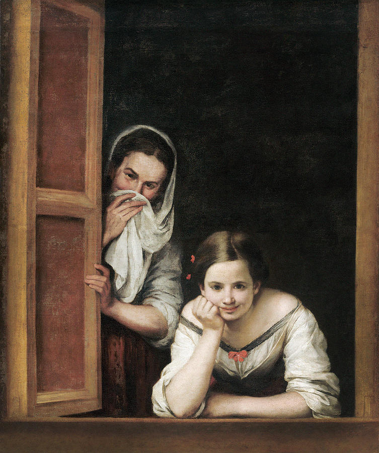 Two Women at a Window, C1655 Painting by Bartolome Esteban Murillo