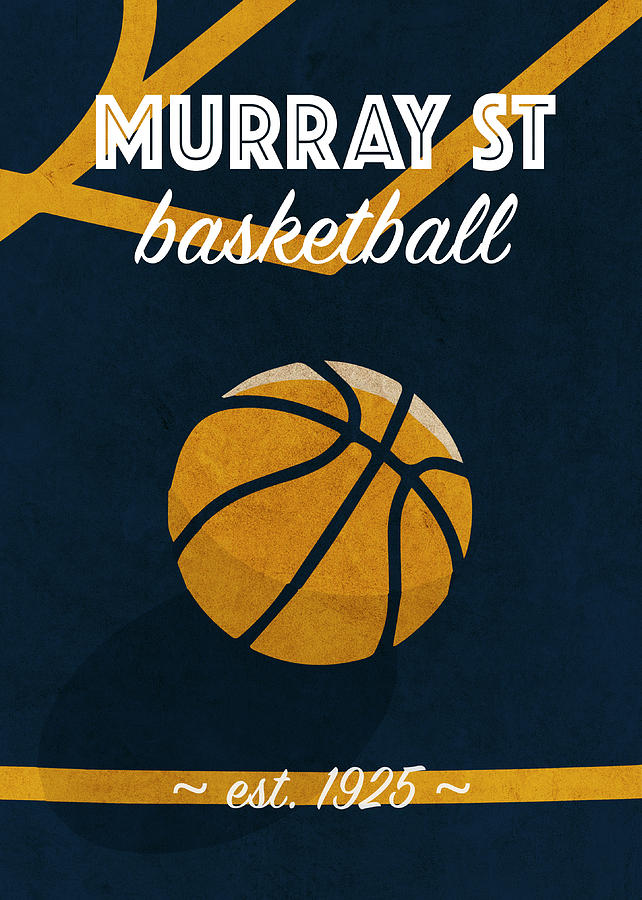 Basketball Mixed Media - Murray St University Retro College Basketball Team Poster by Design Turnpike