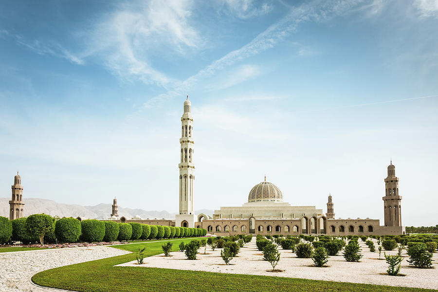 Muscat Sultan Qaboos Grand Mosque Oman Photograph by Mlenny