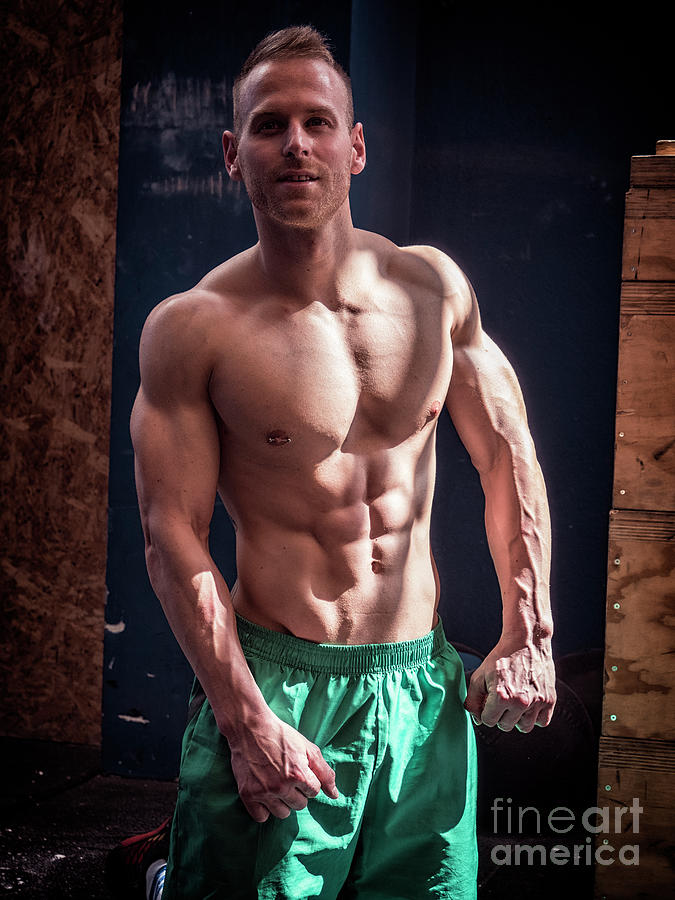 Muscular Shirtless Young Man Standing In Gym Photograph By Stefano Cavoretto 1134