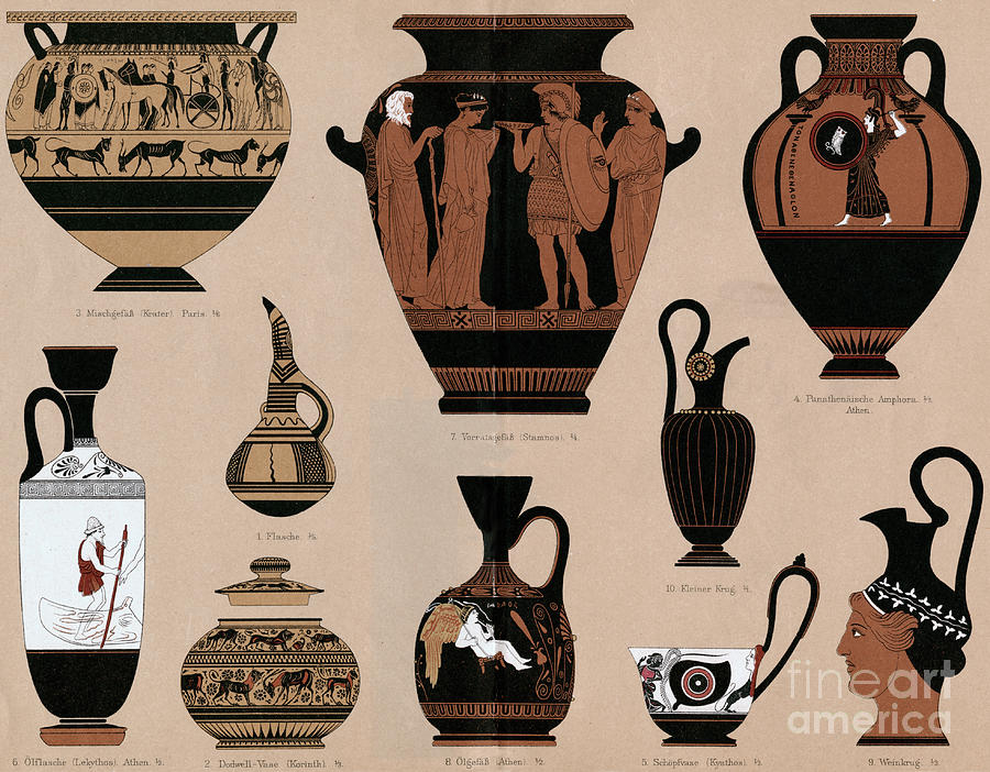 Museum Display Of Ancient Pottery Photograph by Bettmann