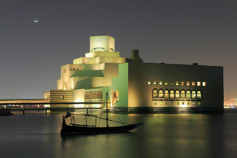  Museum  of Islamic  Art  at Night Doha Qatar Photograph by 