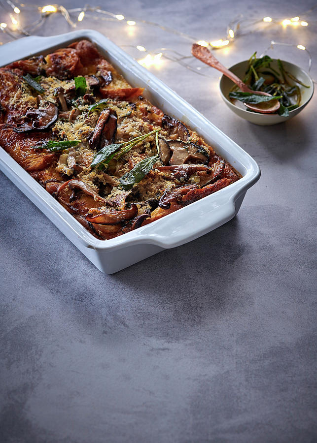 Mushroom Bread-and Butter Pudding Photograph by Great Stock!